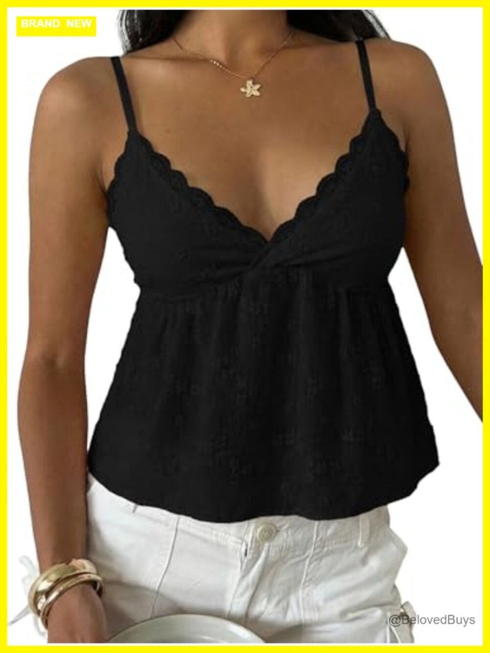 Y2k Floral Lace Trim Babydoll Peplum Crop Tank Top
